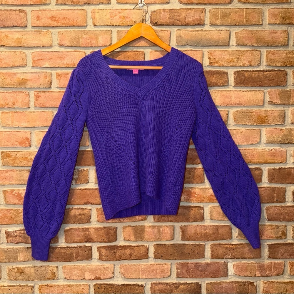 Lilly Pulitzer “Luletta” V-Neck Sweater – Purple – Size Small